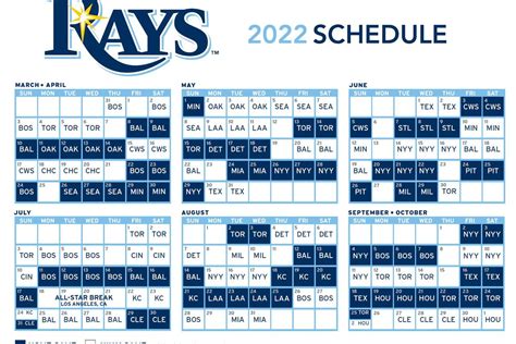 Rays 2022 Schedule Printable